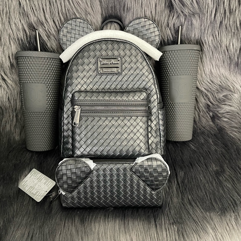 Loungefly/Starbucks Disney Parks Black Matte/Woven Bundle - Picture 1 of 16
